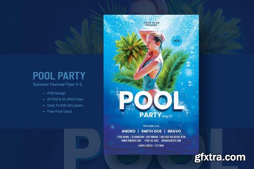 Pool Party and Summer Festival Flyer V-5