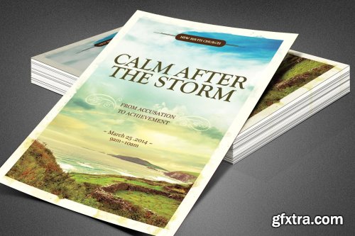 CreativeMarket - Calm After the Storm Church Flyer 3901458