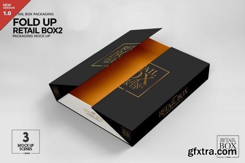 CreativeMarket - Fold Up Retail Thin Box Mockup 3950130