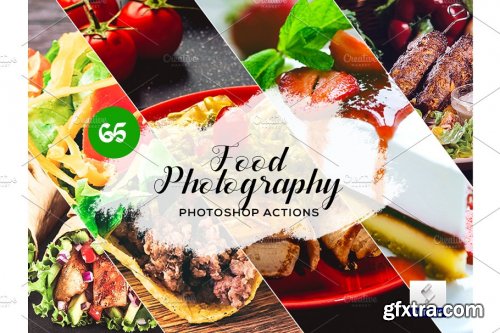 CreativeMarket - 65 Food Photography Photoshop Actions 3934691
