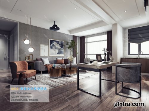 Modern Style Livingroom Interior Scene 22 (2019)
