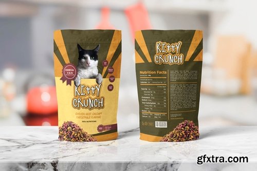 Pet Food Pounch Bag Packaging Template
