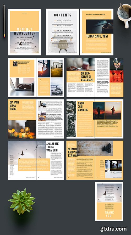 Newsletter Layout With Yellow Accent 242713789