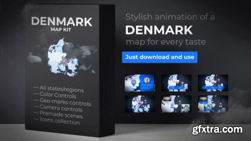 VideoHive Denmark Map - Kingdom of Denmark Map Kit 24269413