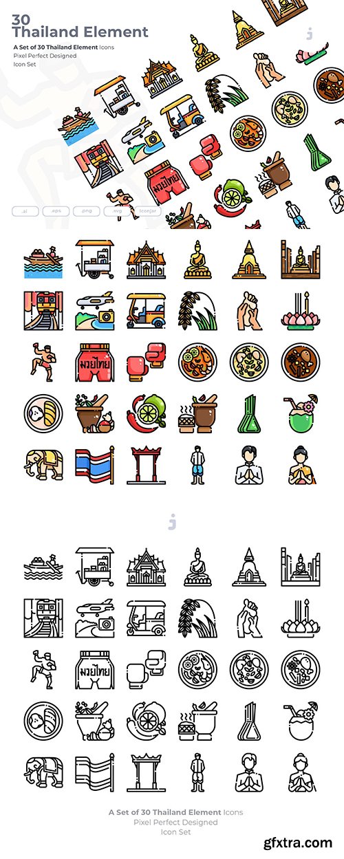 30 Thailand Element Icons