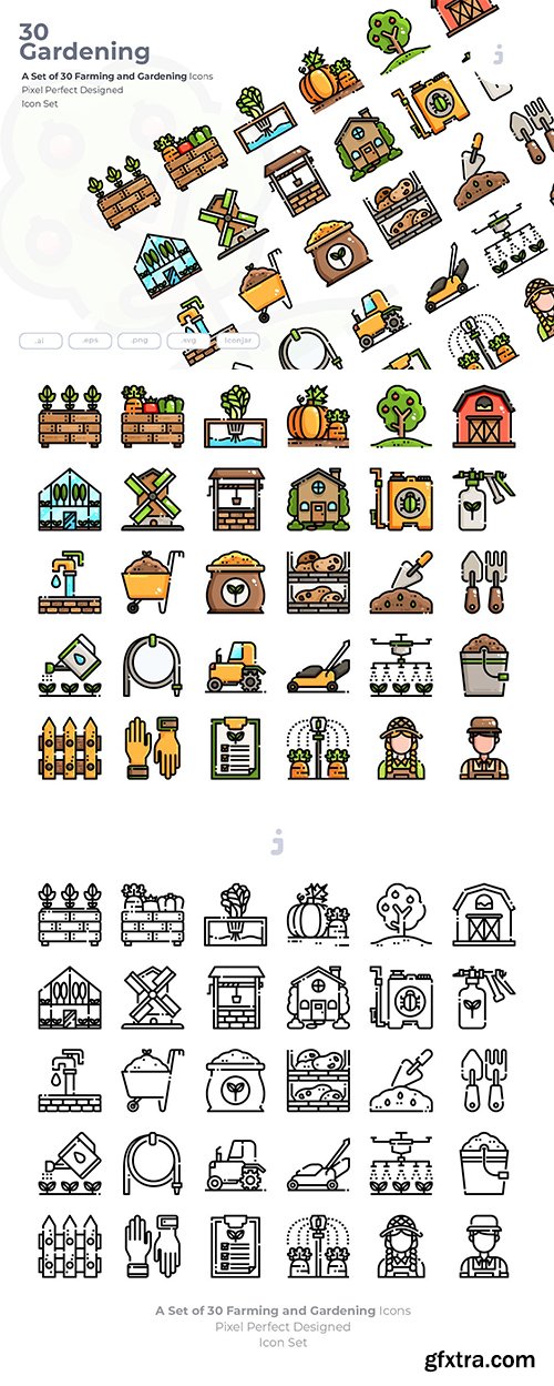 30 Farming and Gardening Icons