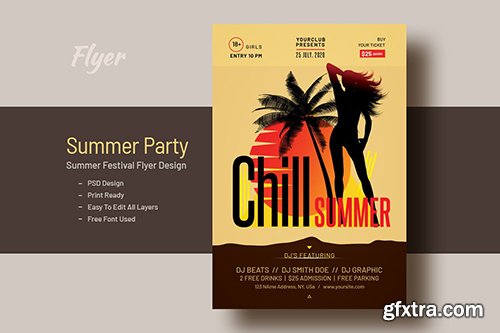 Summer Party Festival Flyer Template V-15