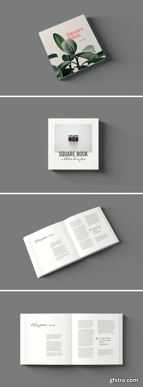 Square Book Mockups