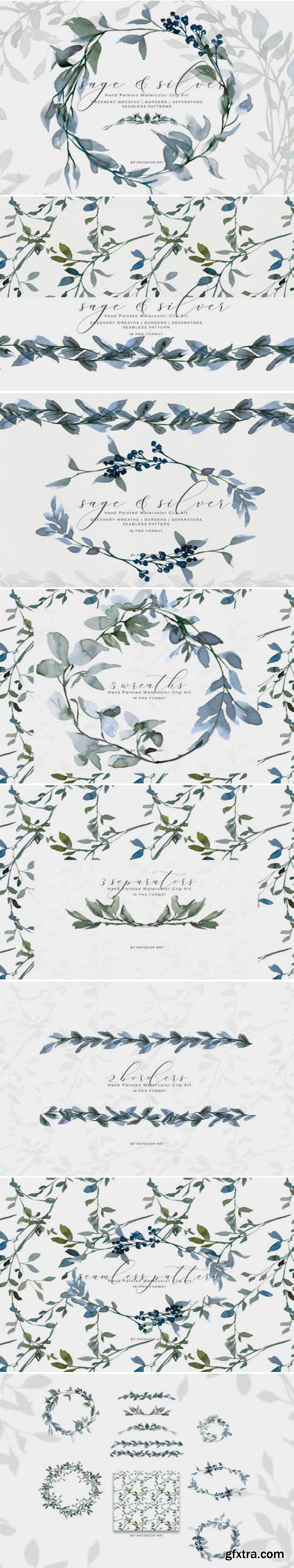 Watercolor Leafy Clipart Collection 1680187