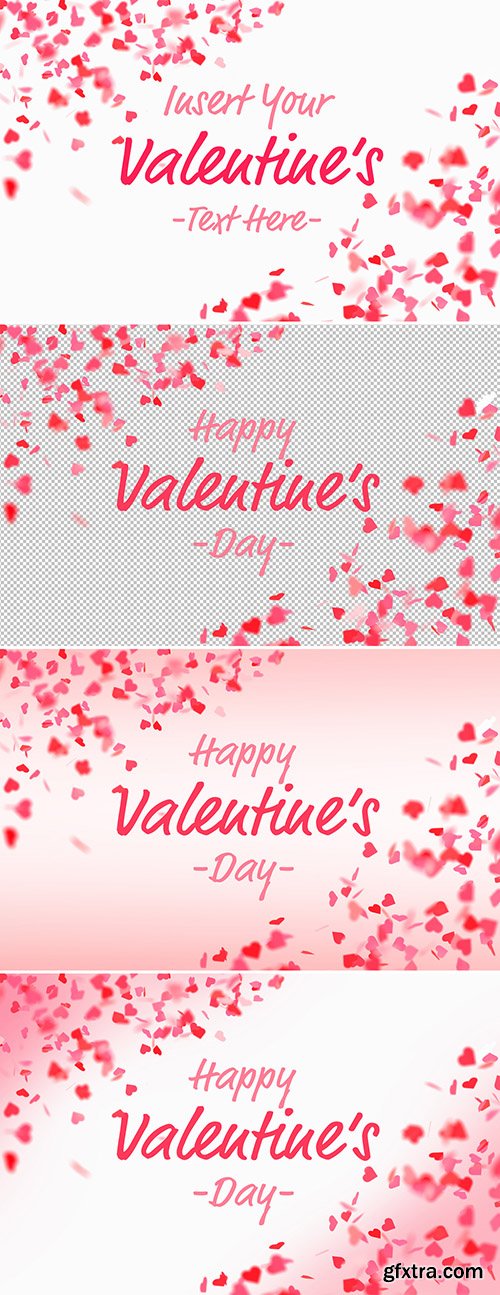 Valentine\'s Day Background with Falling Hearts Element 243924202