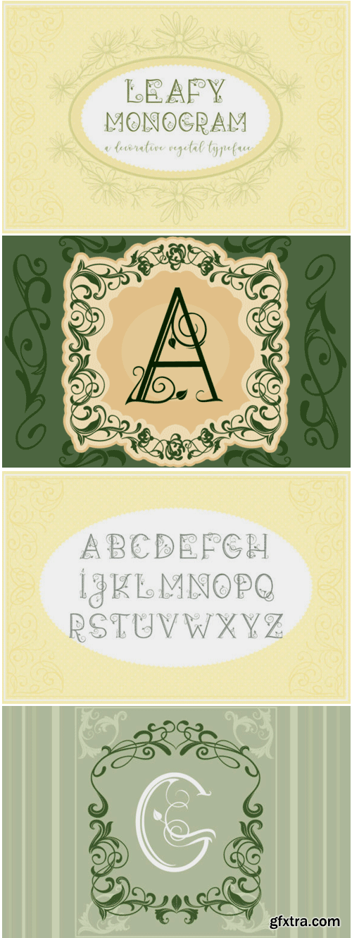 Leafy Monogram Font