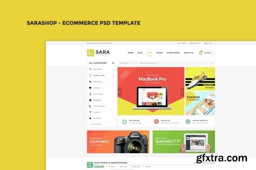 SaraShop - eCommerce PSD Template