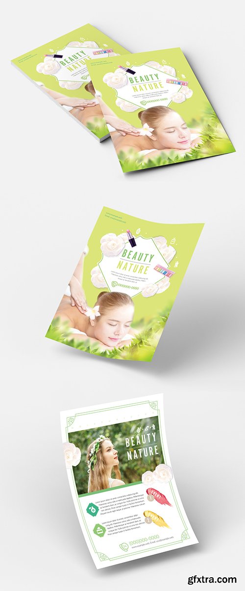Beauty Flyer Layout with Green Accents 223020170
