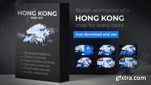 VideoHive Hong Kong Animated Map - Hong Kong Region of the Peoples Republic of China 24304594