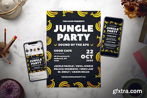 Jungle Party Flyer Set