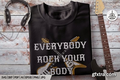 Music T-Shirt Everybody Rock Body Backstreet Print
