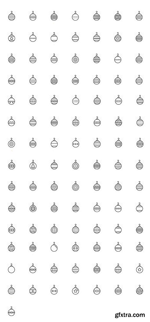 Baubles Icon Pack 99 icons Lineal