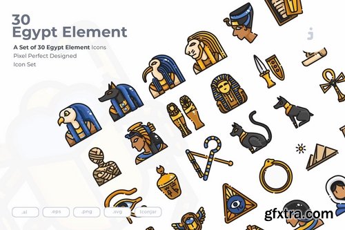 30 Egypt Element Icons
