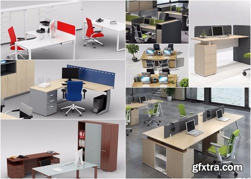 Office furniture - cubicle set - 40 models