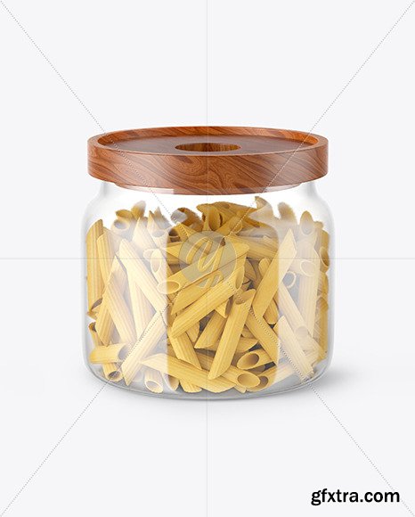 Glass Jar with Pasta Mockup 46970