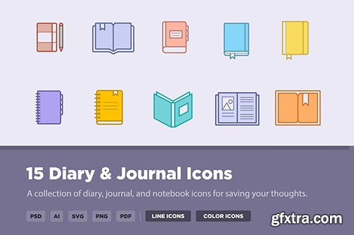 15 Diary & Journal Icons