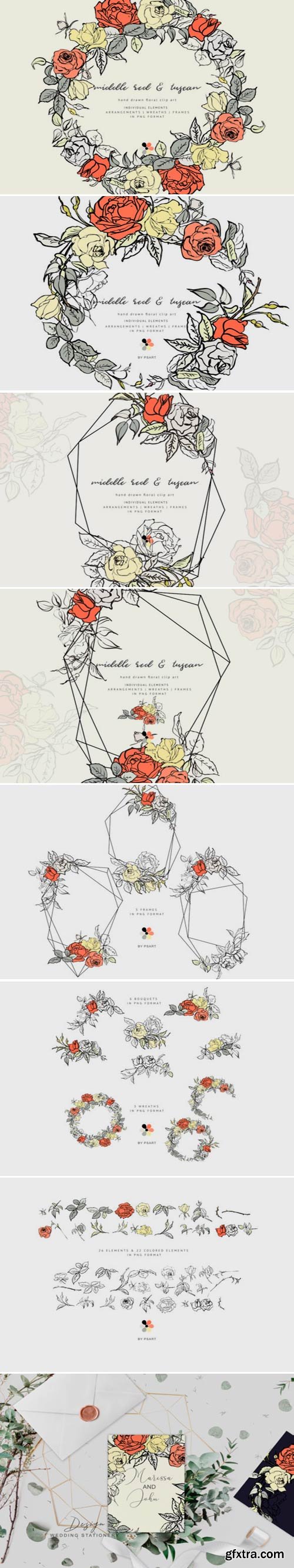 Hand Sketched Floral Clipart Collection 1693346