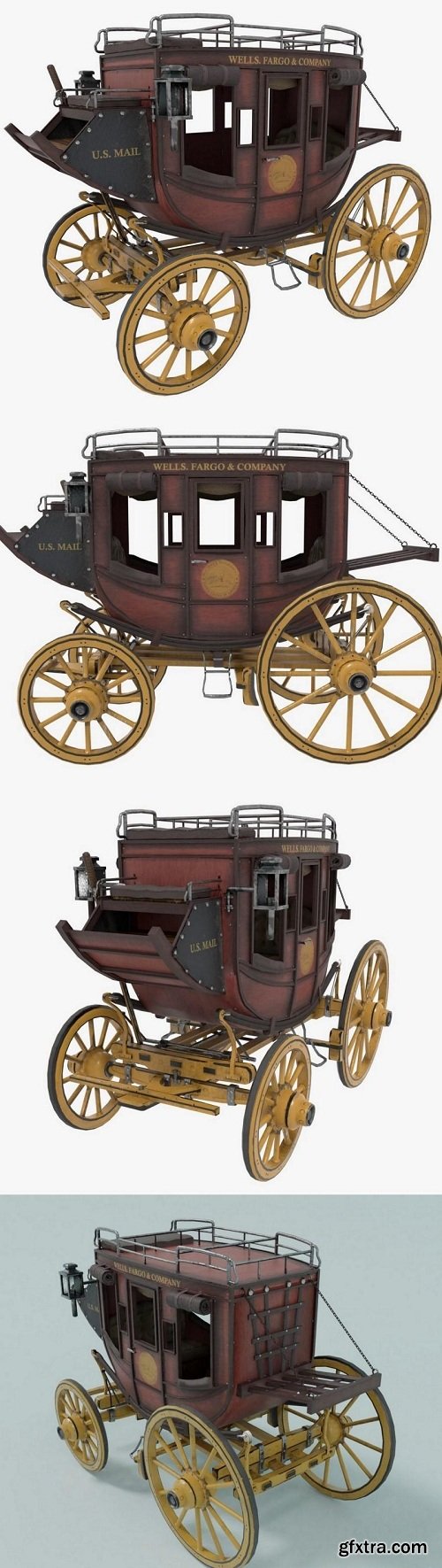 Wild West Stagecoach 3D Model