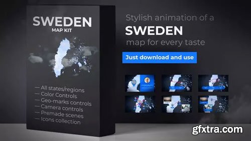Videohive - Sweden Animated Map - Kingdom of Sweden Map Kit - 24316690