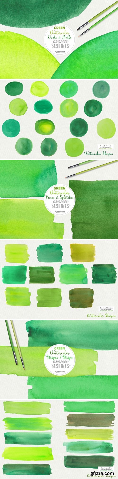 Green Watercolor Pack
