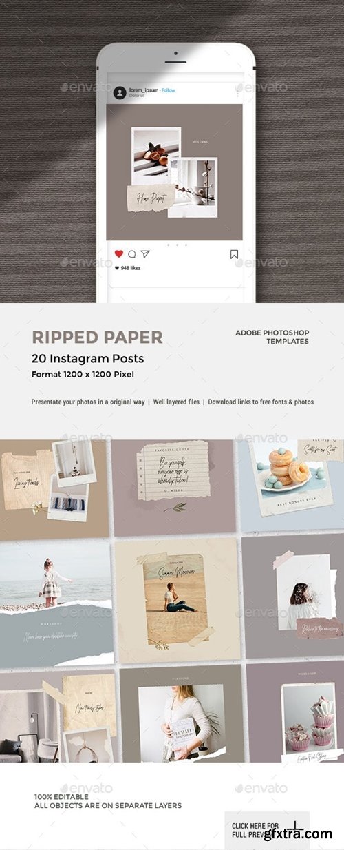 GraphicRiver - Ripped Paper - Instagram Posts 23657189