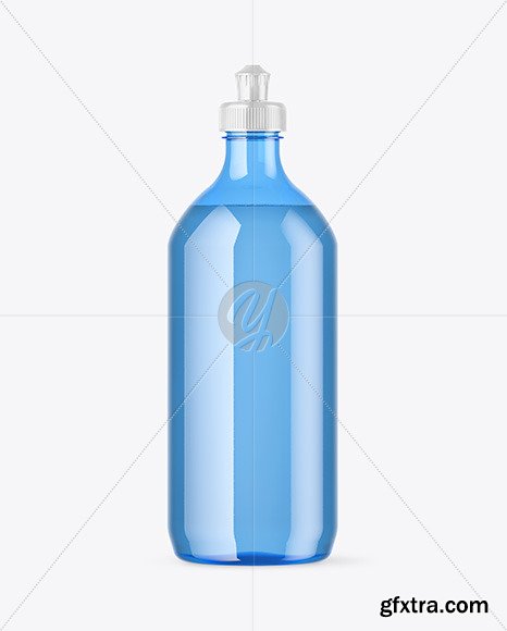 Blue Plastic Bottle with Squeeze Cap Mockup 47609