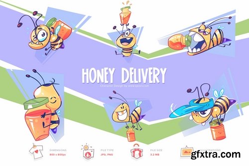 Honey Delivery Transparent PNG illustrations