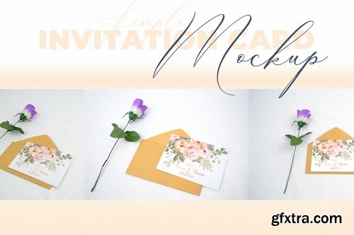 Realistic Wedding Invitation Card Mockup