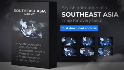 Videohive - Southeast Asia Animated Map - Southeastern Asia Map Kit - 24333303