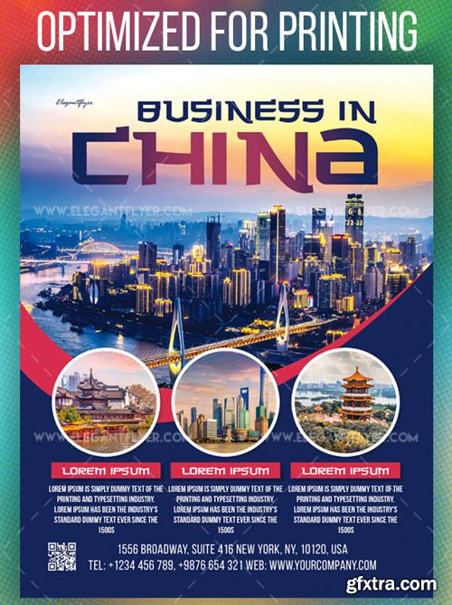 Business in China V1208 2019 Flyer Template in PSD