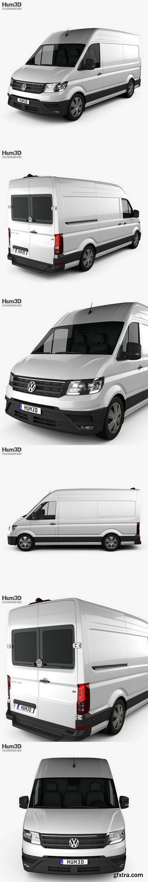 Volkswagen Crafter L1H2 with HQ interior 2017 3d Model
