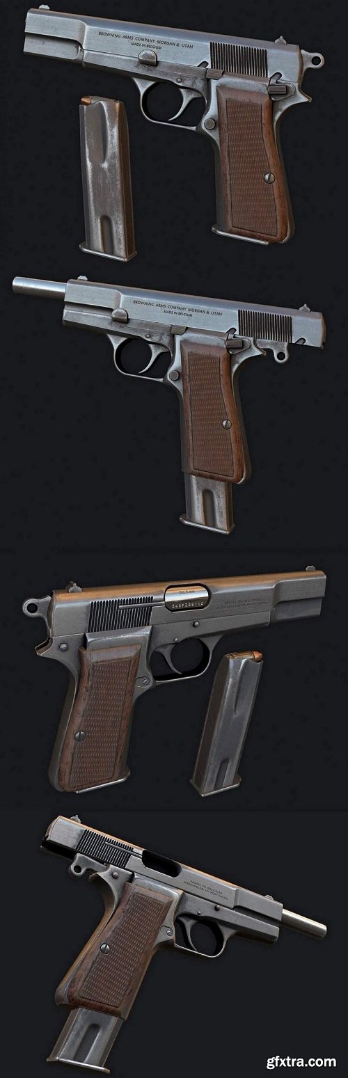 Browning HP Pistol 3D Model
