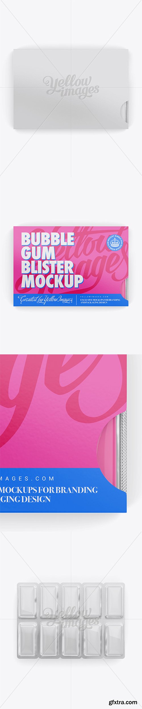 Chewing Gum Blister Package Mockup - Top View 13296