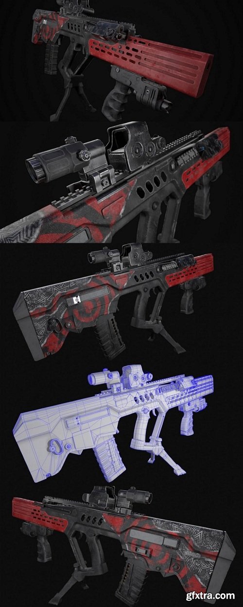 Tar 21 Concept Rifle Art 3D Model