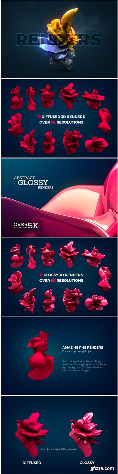 Abstract Glossy 3D Renders 1705572