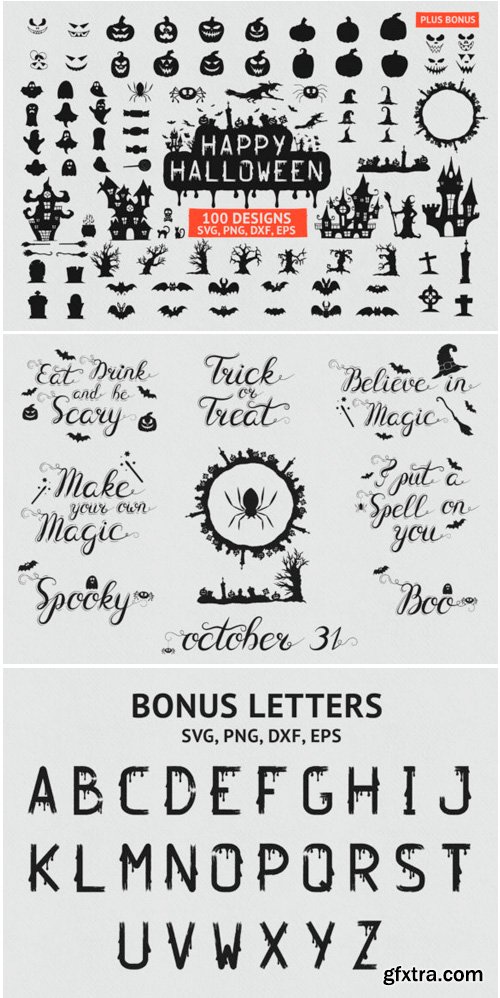 100 Hand Drawn Halloween Designs, Quotes 1706295