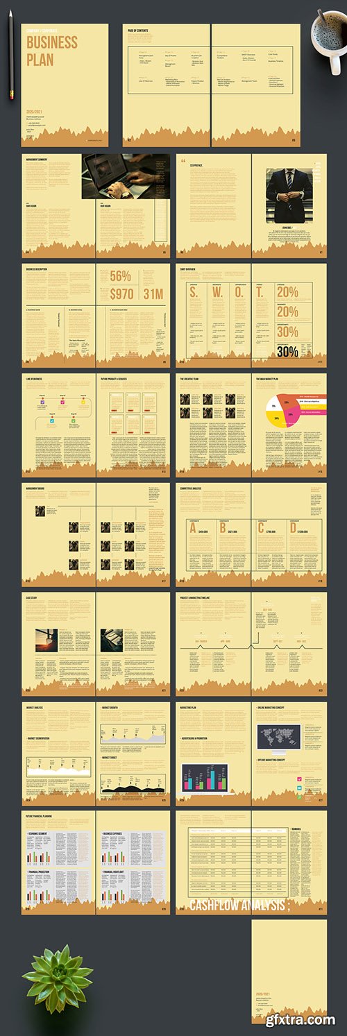 Business Plan Layout with Tan Accents 242172415