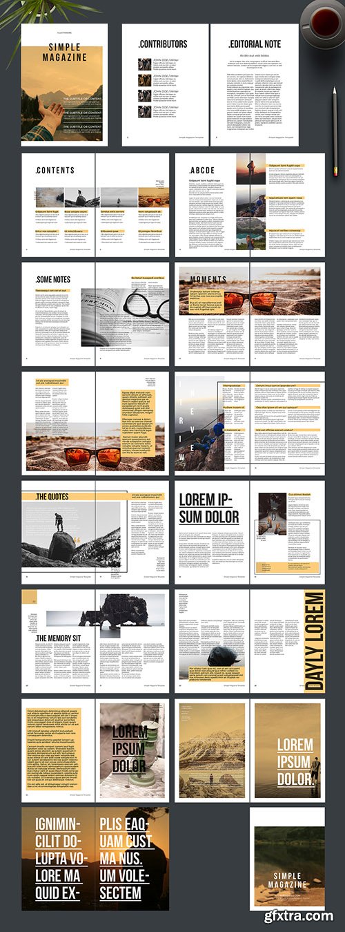 Magazine Layout with Tan Accents 242172436