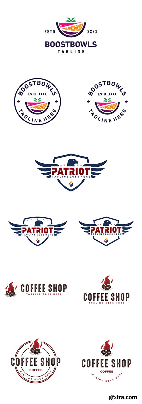 Boosbowls, Patriot and Coffee Bages Logo Set