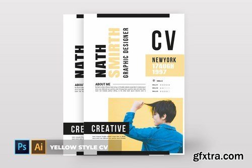 Yellow Style CV & Resume