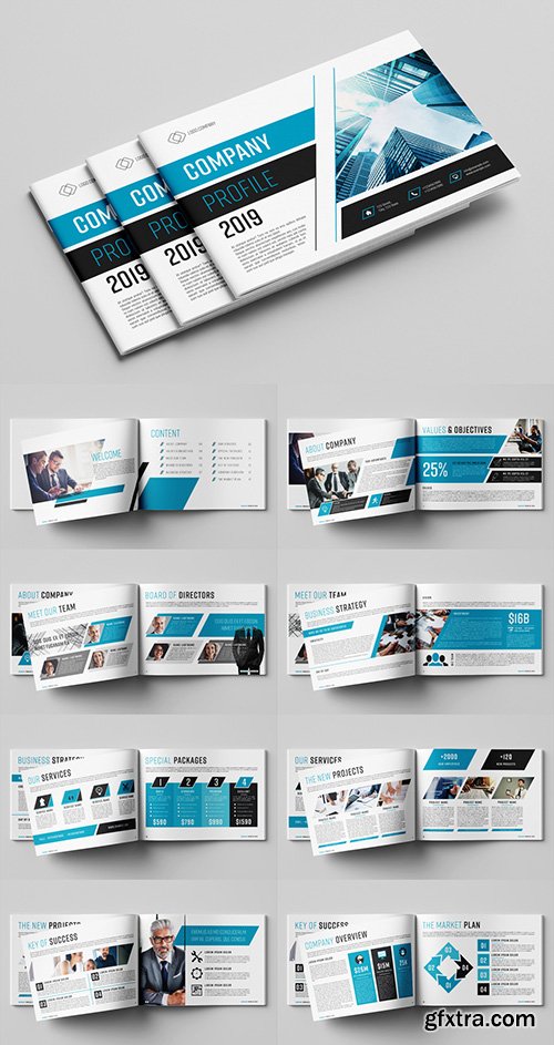 Brochure with Blue and Grey Accents 273932718