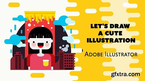 Create a cute Flat Design illustration using Adobe Illustrator