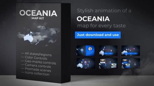 Videohive - Map of Oceania with Countries - Oceania Map Kit - 24421049
