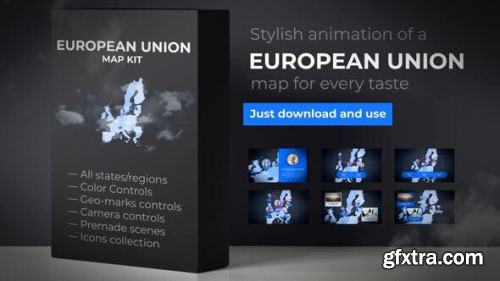 VideoHive Map of European Union with Member States - European Union EU Map Kit 24434678