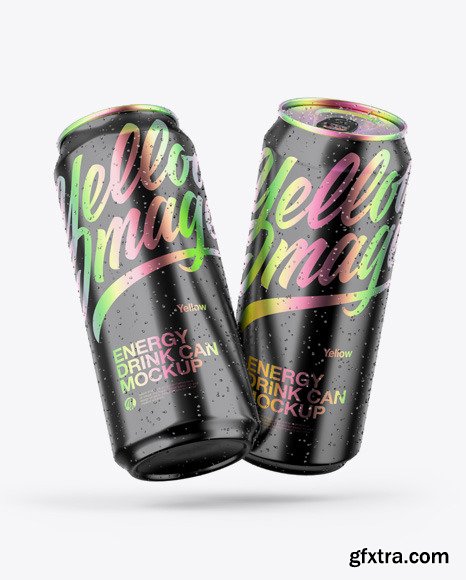 Two Glossy Metallic Cans Mockup 47987